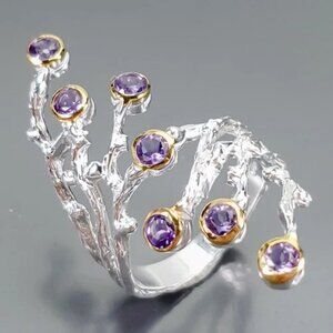RING Bypass Amethyst 925 Size 8